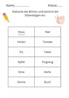 Vorschau - Arbeitsblätter - Deutsch 1. Klasse Silben lesen - Seite 1