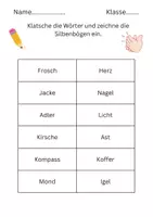Vorschau - Arbeitsblätter - Deutsch 1. Klasse Silben lesen - Seite 2
