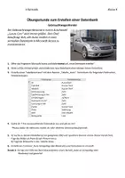 Vorschau - Arbeitsblätter - Datenbank Autohandel in Microsoft Access - Datenbank Praxis 2 - Seite 1