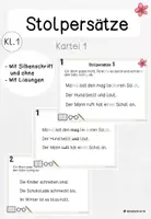 Vorschau - Arbeitsblätter - Materialpaket Stolpersätze Lesen (Klasse 1) Kartei 1-4 - Seite 1