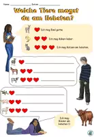 Vorschau - Arbeitsblätter - Übung "Welche Tiere magst du?" Tiere auf dem Bauernhof - gerne, lieber, am liebsten - DaZ / DaF / DaZ - Seite 1