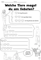 Vorschau - Arbeitsblätter - Übung "Welche Tiere magst du?" Tiere auf dem Bauernhof - gerne, lieber, am liebsten - DaZ / DaF / DaZ - Seite 3