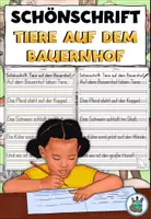 Vorschau - Arbeitsblätter - Übung Schönschrift "Tiere auf dem Bauernhof" Alphabetisierung - DaZ / DaF / Deutsch - Deckblatt