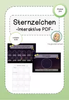 Vorschau - Arbeitsblätter - Interaktive PDF Sternzeichen Sternbilder + Arbeitsblatt - Deckblatt
