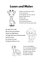 Vorschau - Arbeitsblätter - 3 Arbeitsblätter: Lesen Malen 1. Klasse ZOO Tiere (DAZ DAF) - Seite 1