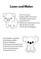 Vorschau - Arbeitsblätter - 3 Arbeitsblätter: Lesen Malen 1. Klasse ZOO Tiere (DAZ DAF) - Seite 2
