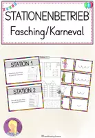 Vorschau - Arbeitsblätter - Stationenbetrieb Fasching/Karneval 1. Klasse - Deckblatt