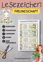 Vorschau - Mal- und Bastelvorlagen - Lesezeichen Affirmationen über Freundschaft Osterhasen - Seite 1