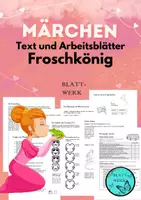 Vorschau - Arbeitsblätter - Froschkönig: Märchentext, Fragen, Arbeitsblätter - Deckblatt