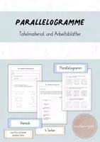 Vorschau - Arbeitsblätter - Parallelogramme: Tafelmaterial und Arbeitsblätter - Deckblatt