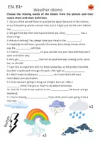 Vista previa - Hojas de trabajo - Common English Weather Idioms - página 1