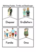 Vorschau - Spiele - Matching Puzzles: Familie und Beziehungen A1/A2 - Deckblatt