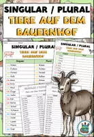 Vorschau - Arbeitsblätter - Singular Plural "Tiere auf dem Bauernhof" Laufdiktat - DaZ / DaF / Deutsch - Deckblatt