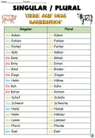 Vorschau - Arbeitsblätter - Singular Plural "Tiere auf dem Bauernhof" Laufdiktat - DaZ / DaF / Deutsch - Seite 1