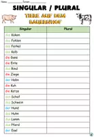 Vorschau - Arbeitsblätter - Singular Plural "Tiere auf dem Bauernhof" Laufdiktat - DaZ / DaF / Deutsch - Seite 2