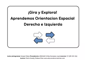 Vista previa - Refuerzo / NEE / Materiales de apoyo - Cuaderno Derecha e Izquierda con pictogramas. - Portada