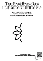 Vorschau - Mal- und Bastelvorlagen - Denke über den Tellerrand hinaus - Zeichne das Bild zu Ende! - Deckblatt