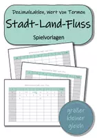 Vorschau - Spiele - Mathematisches Stadt - Land - Fluss (Mathematikspiel) - Deckblatt