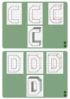 Vorschau - Mal- und Bastelvorlagen - Kartei 3D-Buchstaben zeichnen in mehreren Schritten - Seite 3