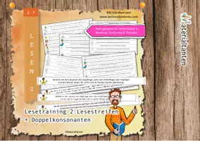 Vorschau - Arbeitsblätter - Lesestreifen 2: mit RS - Doppelkonsonant - Deckblatt