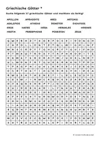 Vorschau - Arbeitsblätter - Suchsel Griechische Götter (2-fach differenziert) - Deckblatt
