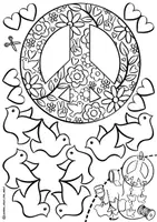 Vorschau - Spiele - Bastelvorlage "Peace"- Mobile DIY Ausmalbilder - Seite 2