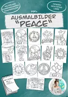 Vorschau - Spiele - Ausmalbilder "Peace" Frieden Malvorlagen - Deckblatt