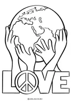 Vorschau - Spiele - Ausmalbilder "Peace" Frieden Malvorlagen - Seite 2