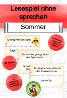 Vorschau - Spiele - Deutsch Lesespiel ohne sprechen Klasse 2 3 Sommer - Deckblatt