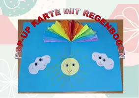 Vorschau - Mal- und Bastelvorlagen - Pop-Up Karte mit Regenbogen basteln - Seite 1