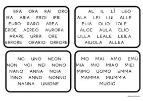 anteprima - Flashcard - Portachiavi delle prime letture - Pagina 1