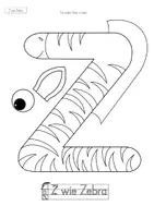 Vorschau - Mal- und Bastelvorlagen - Buchstabentier Z wie Zebra – Buchstabenheft Grundschule (Klasse 1) | Buchstabeneinführung, Bastelvorlage & Anfangsunterricht - Seite 3