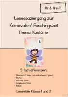 Vorschau - Arbeitsblätter - Lesespaziergang - Karneval Fasching - MrAndMrsP - Deckblatt