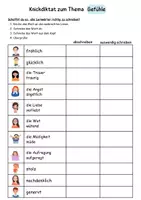 Vorschau - Arbeitsblätter - Knickdiktat DaZ Lernwörter (Schule, Emotionen, Lebensmittel, Kino) - Deckblatt