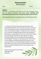 Vorschau - Arbeitsblätter - Klassenarbeit +EWH - Brief schreiben - Familie, neue Schule - Seite 3