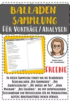 Vorschau - Arbeitsblätter - Balladen - Beispiele (Balladen Vortrag, Analyse) - Deckblatt