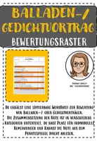 Vorschau - Arbeitsblätter - BUNDLE Balladen Vortrag & Analyse - Seite 3
