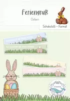 Vorschau - Bildkarten - Ostergruß | Feriengruß - Ostern | Osterferien Schokololli-Format - Deckblatt