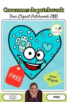 Vista previa - Decoración del aula - Cliparts Corazones en Patchwork - Estilo | uso comercial - Portada