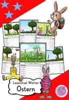 Vorschau - Arbeitsblätter - Materialpaket Leserätsel zu Ostern 2 fach differenziert (erste Setze und Wörter/ Silben lesen) - Seite 1