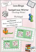 Vorschau - Spiele - Lese-Bingo (dreisilbige lautgetreue Wörter) - Deckblatt
