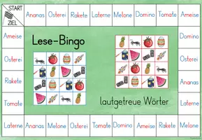 Vorschau - Spiele - Lese-Bingo (dreisilbige lautgetreue Wörter) - Seite 2