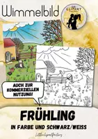 Vorschau - Mal- und Bastelvorlagen - Wimmelbild Frühling - Jahreszeiten - Deckblatt