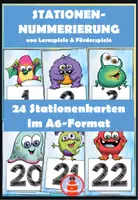 Vorschau - Stationenlernen - Nummern für Stationen - Monster - Deckblatt