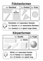 Vorschau - Arbeitsblätter - Mathe- Geometrie - Merkblätter für Heft - Flächen & Körper - Seite 1
