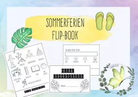 Vorschau - Arbeitsblätter - Flipbook Sommerferien - Deckblatt