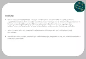 Vorschau - Arbeitsblätter - Lernwörter schreiben - Immer wieder kommt ein neuer Frühling - Seite 1
