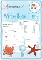 Vorschau - Arbeitsblätter - Wirbellose Tiere – Lernkontrolle - Deckblatt