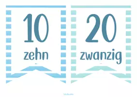 Vorschau - Poster - Zehnerzahlen als Wimpelkette - Plakate im Zahlenraum bis 100 - Seite 1