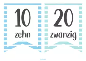 Vorschau - Poster - Zehnerzahlen als Wimpelkette - Plakate im Zahlenraum bis 100 - Seite 1